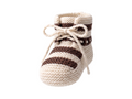 Nene Handmade Striped Knitted Baby Booties | Lace Detail | 100% Organic Cotton | 0-12 Months